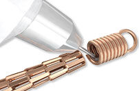 Cord coil with glue